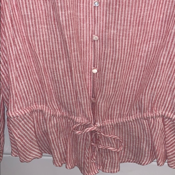 Rails red and white striped tie and button top - Picture 3 of 5